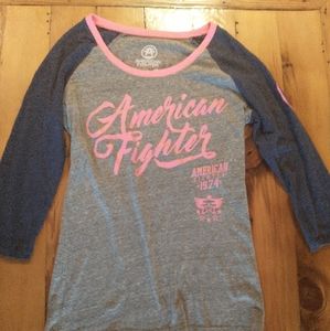 American fighter quarter sleeve T-shirt